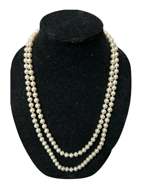 Classic Ivory Pearl Double Strand Necklace- Can be long or shorter - Picture 1 of 2